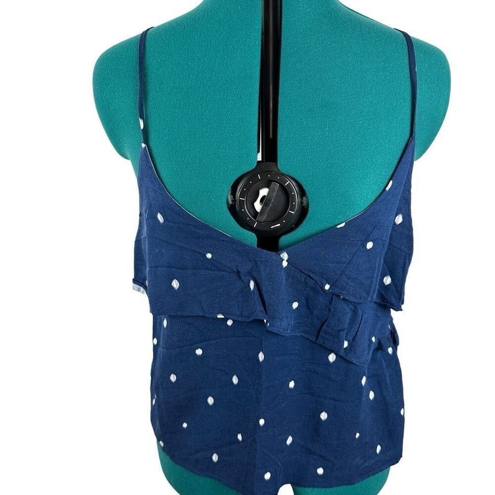 Cupcakes and Cashmere Blue Polka Dot Tank- size L